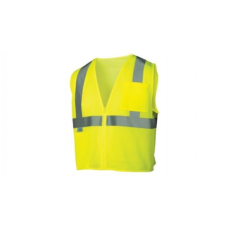 Pyramex - Safety Vest - Hi-Vis Lime - Self-Extinguishing - Size Large RVZ2210SEL